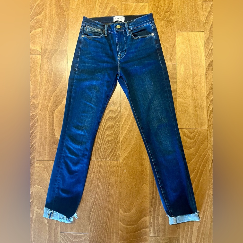 Frame Le High Skinny Blue Jeans